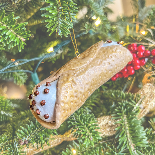 Chocolate Chip Cannoli Ornament